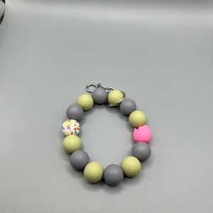 Colorful Beaded Keychain Bracelet with Tulip - Handmade K0233C